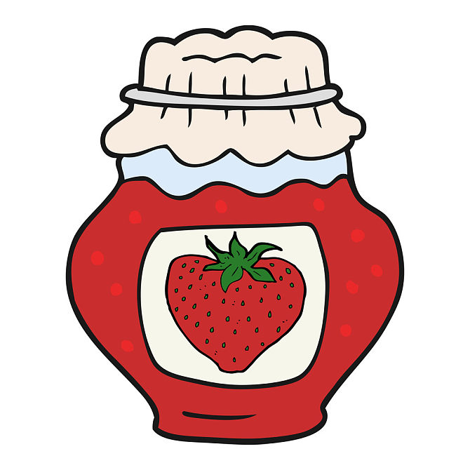 卡通,罐,草莓酱_高清图片_全景视觉