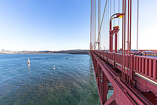 船,海洋,桥,城市,天际线,旧金山