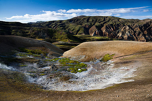 硫,石灰石,地点,流纹岩,山,兰德玛纳,自然保护区,高地,冰岛,欧洲
