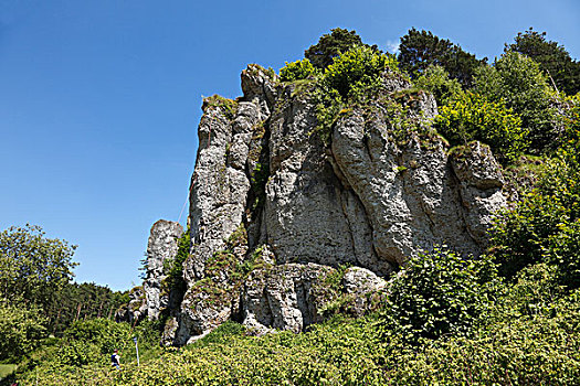 攀登,石头,棒,弗兰哥尼阶,瑞士,朱拉,上弗兰科尼亚,弗兰克尼亚,巴伐利亚,德国,欧洲