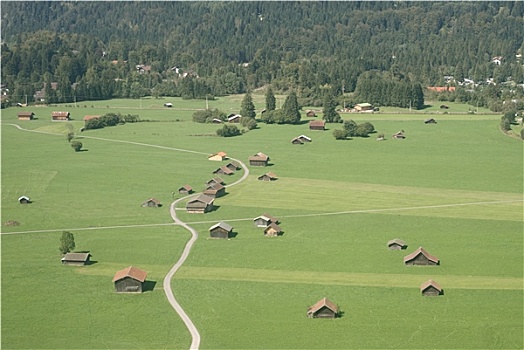 高山,山谷,农场