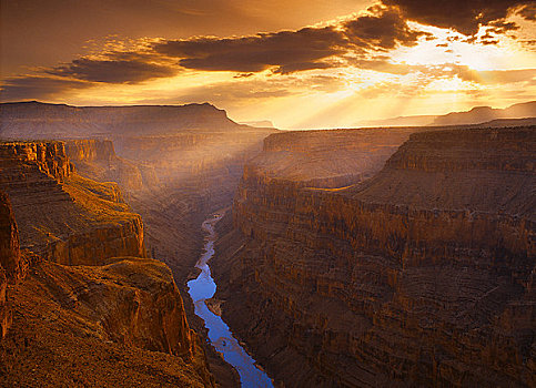 日出,上方,大峡谷,亚利桑那,美国