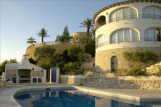 别墅,游泳池,白色海岸,西班牙