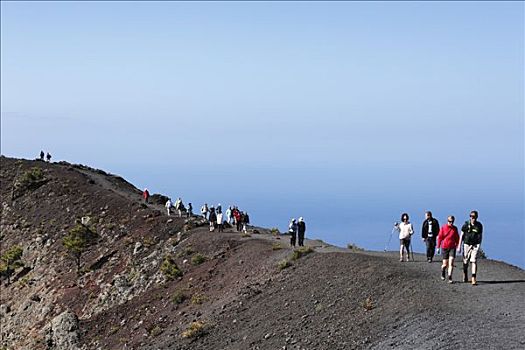 游客,火山,圣安东尼奥,帕尔玛,加纳利群岛,西班牙,欧洲