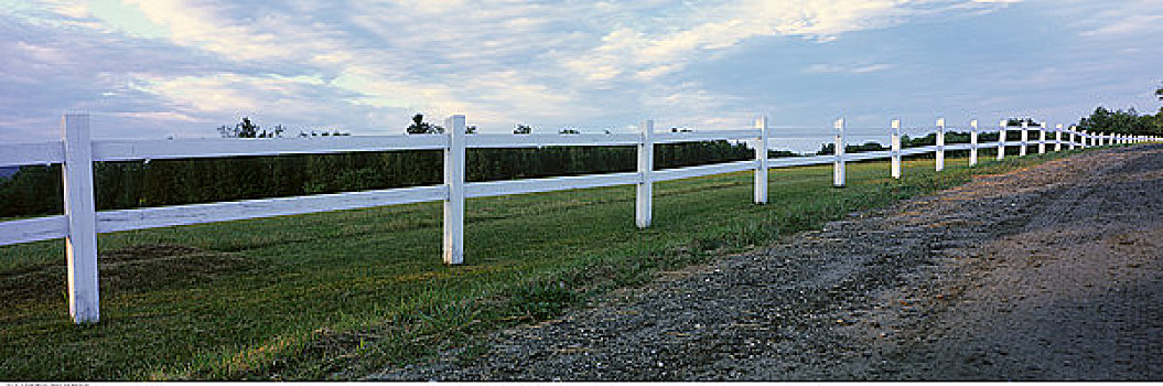 白色,栅栏,土路,魁北克,加拿大