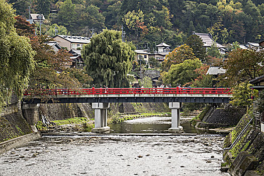 河,桥,岐阜,日本