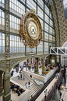 车站,钟表,奥塞美术馆,巴黎,法国,欧洲