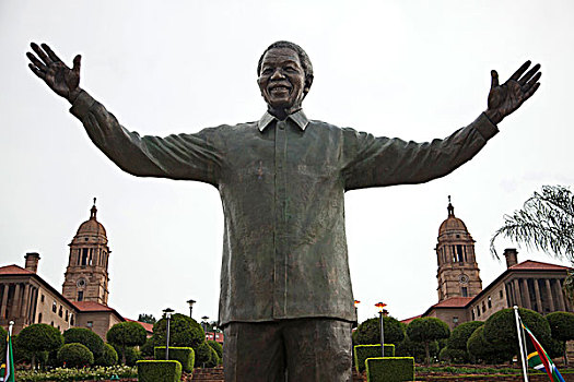 巨大,纳尔逊,雕塑,正面,联合,建筑,政府建筑,比勒陀利亚,南非,非洲