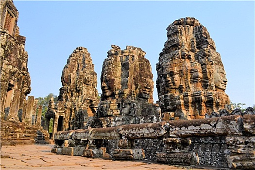 佛,石头,脸,巴扬寺,吴哥,柬埔寨