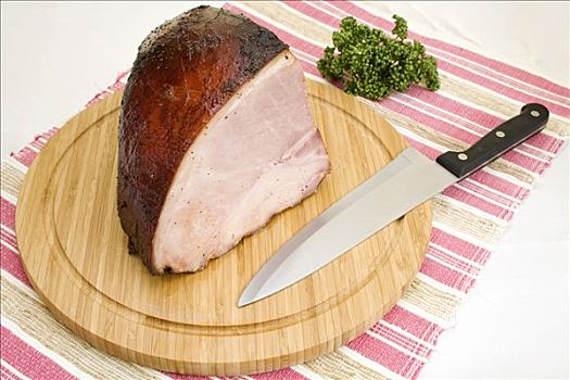 烤,熏制,脆皮,猪肉,切肉刀,木质,案板