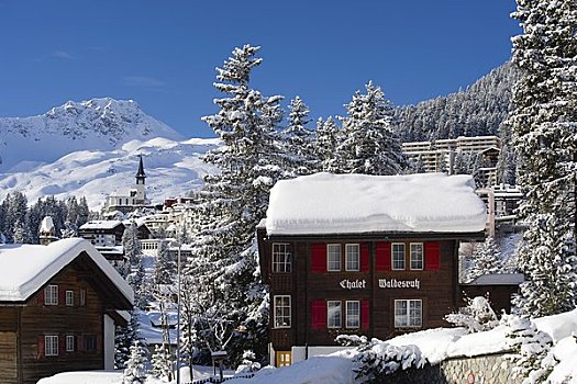 木制屋舍,冬天,瑞士