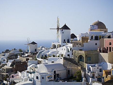 航拍,希腊,乡村,波状,旗帜