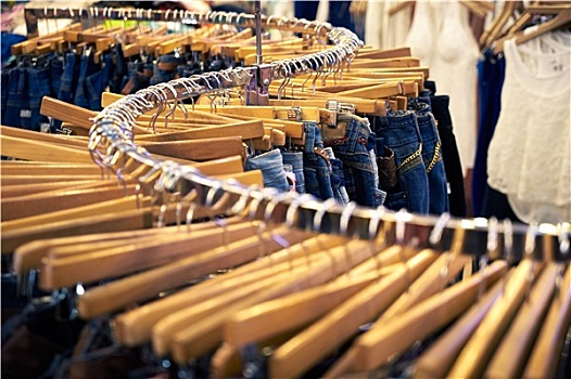 衣服,零售,店,牛仔裤