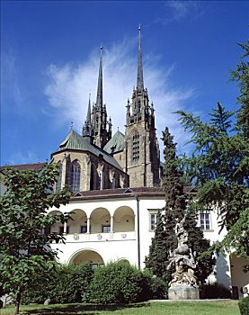 大教堂,主教,花园,布尔诺,南摩拉维亚,捷克共和国