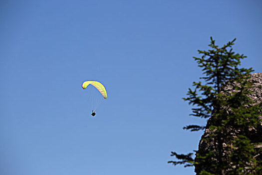滑翔伞,飞跃,巴伐利亚,山