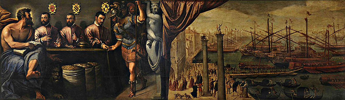 圣马克,三个,招聘,民兵,船队,1586年,艺术家