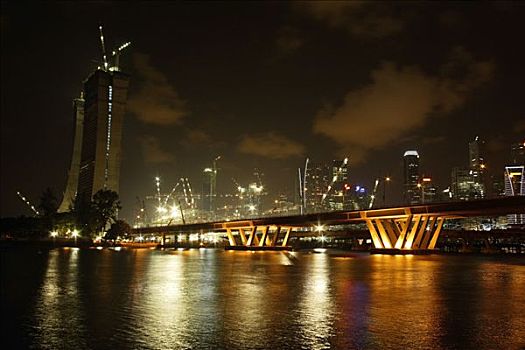 夜景,胜地,工地,新加坡