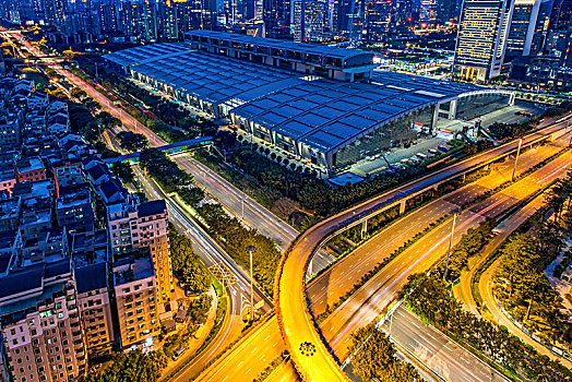 深圳夜景城市天际线