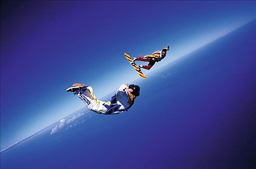团队,夏威夷,海浪,秋天,跳跃,跳伞,自由降落,高空跳伞,极限运动