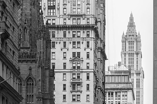 纽约,下曼哈顿,摩天大楼,百老汇,街道