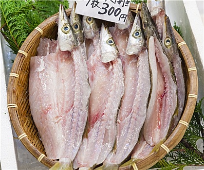 新鲜,鱼肉,日本,市场