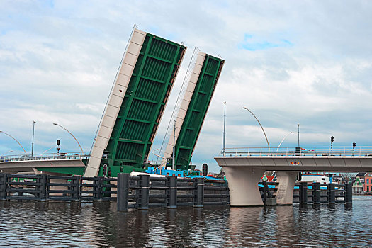 开合式吊桥,船,荷兰