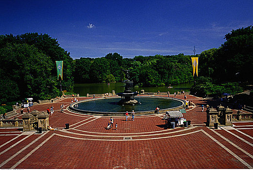 毕士达喷泉,中央公园,纽约,美国