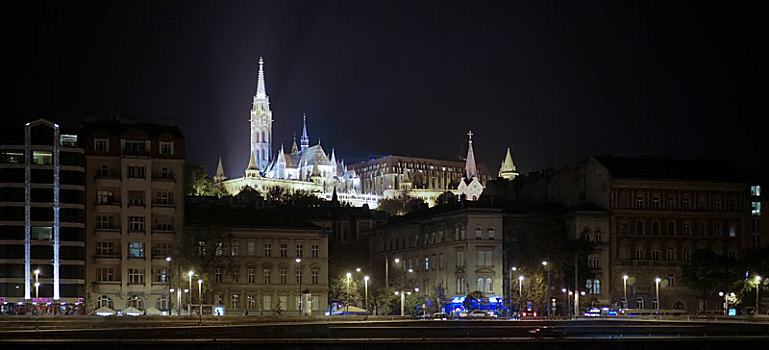 马提亚斯教堂,光亮,夜晚,布达佩斯
