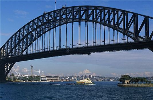 澳大利亚,新南威尔士,悉尼,乘客,渡轮,悉尼海港大桥,一个,象征