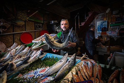 鱼,销售,大,大巴扎集市,伊斯坦布尔,土耳其