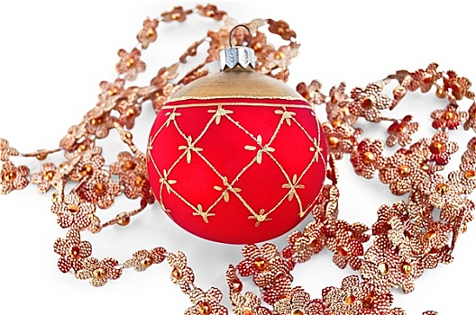 圣诞节,红色,球,珠子