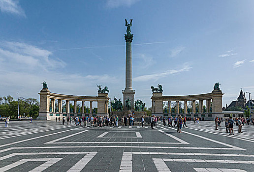 纪念建筑,英雄,广场,害虫,布达佩斯,匈牙利,欧洲