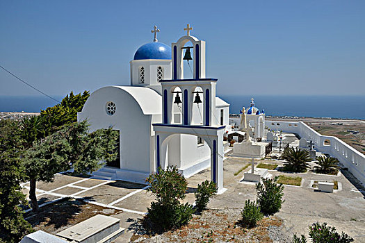 老,教堂,特色,建筑,锡拉岛,基克拉迪群岛,希腊,岛屿,欧洲