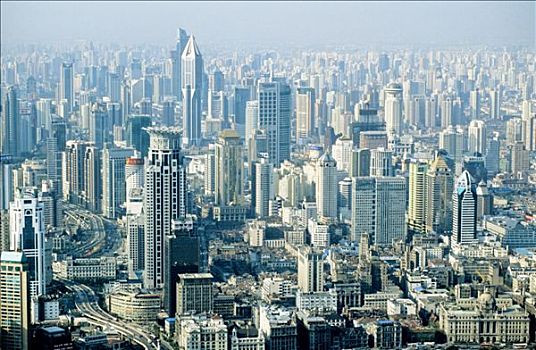 俯视,上海,上面,金茂大厦,高,中国