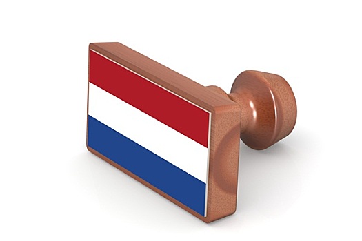 木质,图章,荷兰,旗帜
