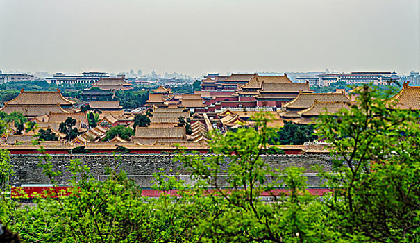 北京景山公园故宫全景