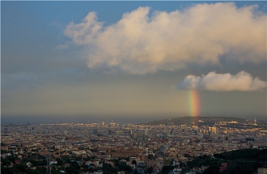 彩虹,上方,巴塞罗那