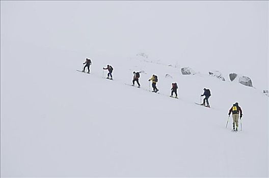 边远地区,滑雪者,山,不列颠哥伦比亚省,加拿大