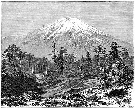 富士山,日本,19世纪,艺术家
