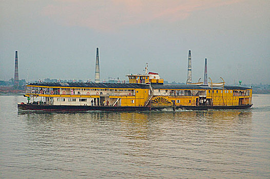 100,桨轮船,孟加拉,水运,权威,河,达卡,十月,2007年