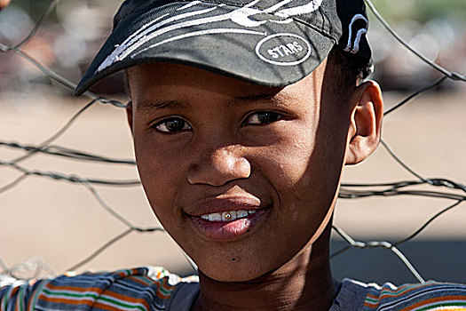 男孩,棒球帽,头像,基特曼斯胡普,纳米比亚,非洲