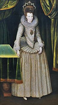 伊丽莎白时代,女人,18世纪,艺术家,未知,英国,油画,费城,宾夕法尼亚,美国