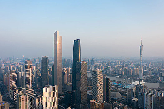 广州珠江新城商务区cbd高楼大厦航拍
