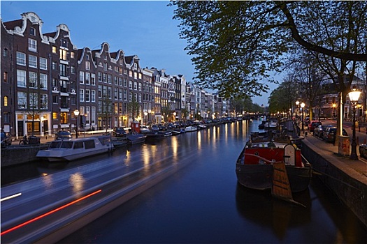 阿姆斯特丹,运河,晚上