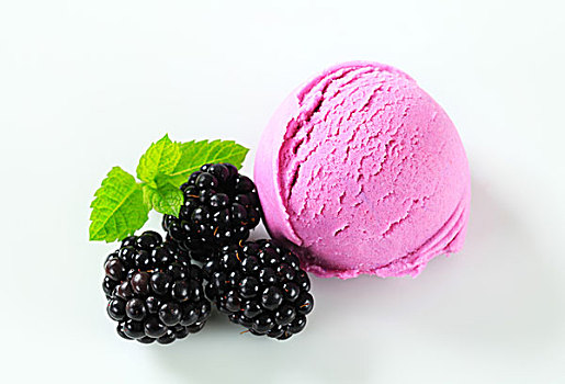 水果冰淇淋,新鲜,黑莓