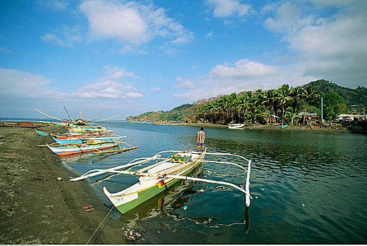 船,海岸线,棉兰老岛,菲律宾