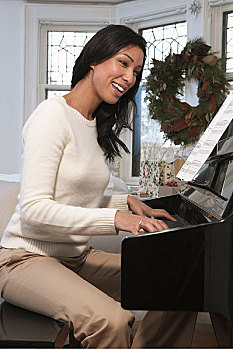 女人,演奏,钢琴