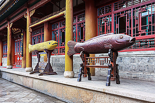 五台山寺院中的木鱼