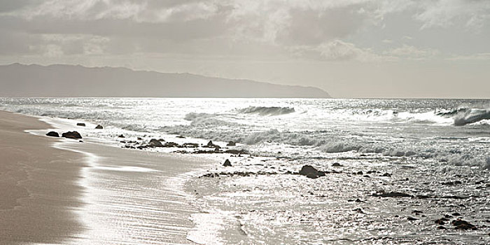 海浪,海滩,北岸,瓦胡岛,夏威夷,美国