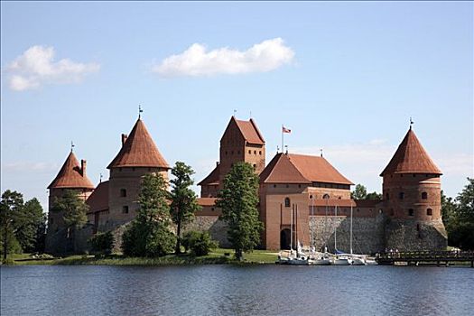 特拉凯,岛屿,城堡,地标,立陶宛,波罗的海国家,欧洲